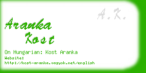 aranka kost business card